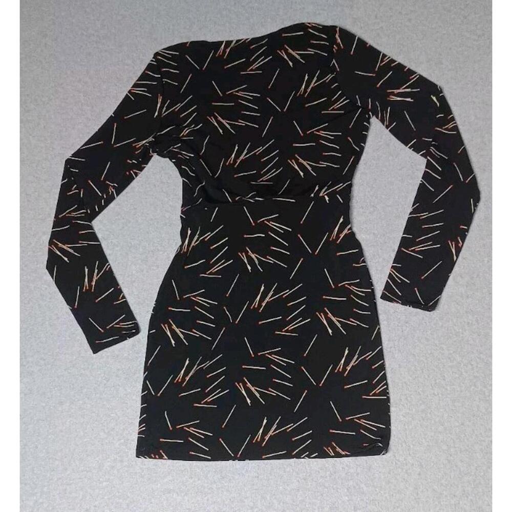 Nasty Gal Mini Dress Womens Size Small Black Long Sleeve Match Stick Design... - Picture 12 of 12